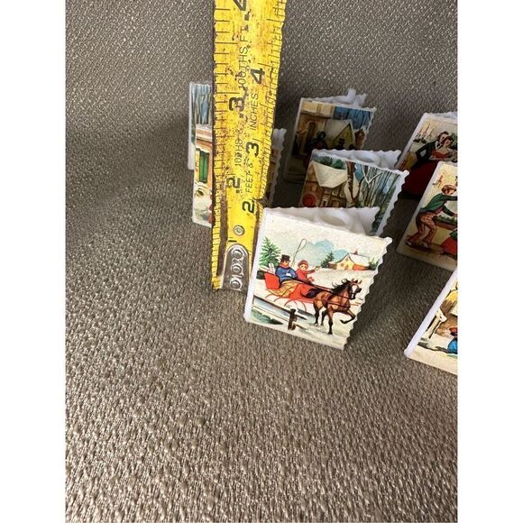 Vintage Christmas String Lights Postcard Winter Scenery Light Covers Lot of 10 - Picture 6 of 7